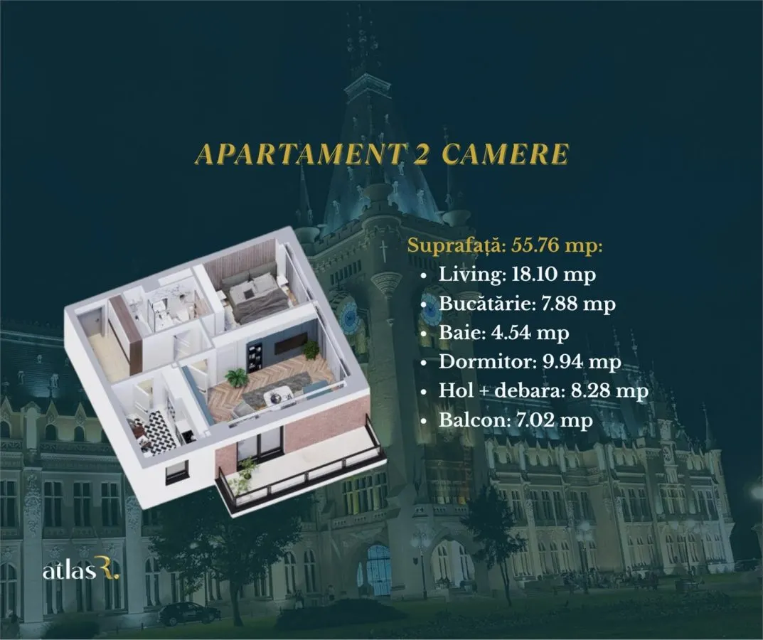 Apartament 2 camere | 55.76 mp | Galata | 104.578 euro TVA inclus | Comision 0 - foto 9
