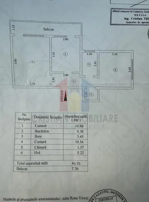Posibilitate RATE! 2 camere, etaj 3, Vidin, balcon de 7m - foto 1