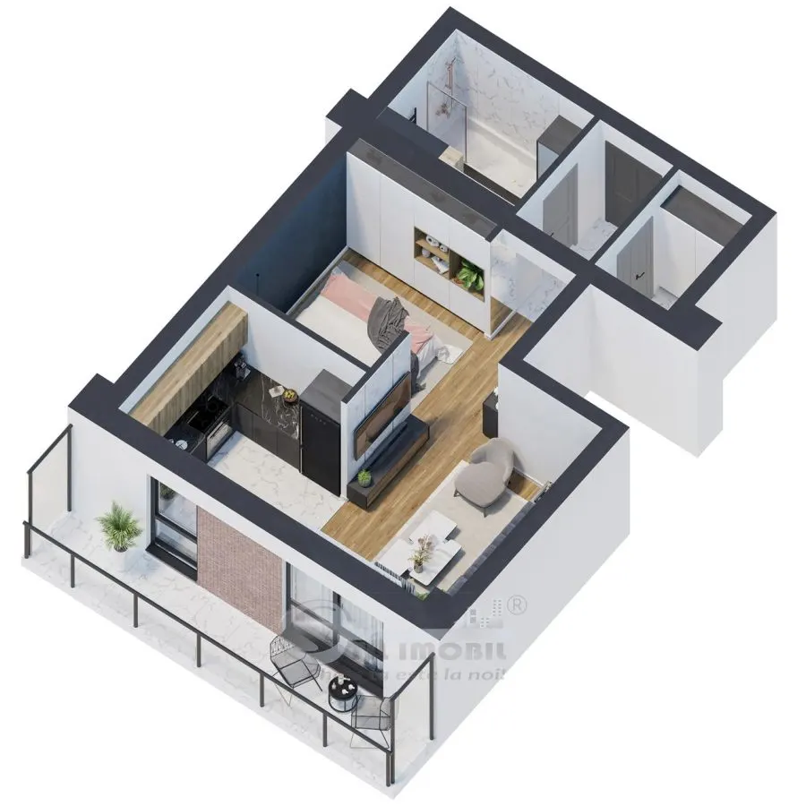 Apartament 2 camere, 46,29 mp â€“ design modern & finisaje premium | 0% comision - foto 1