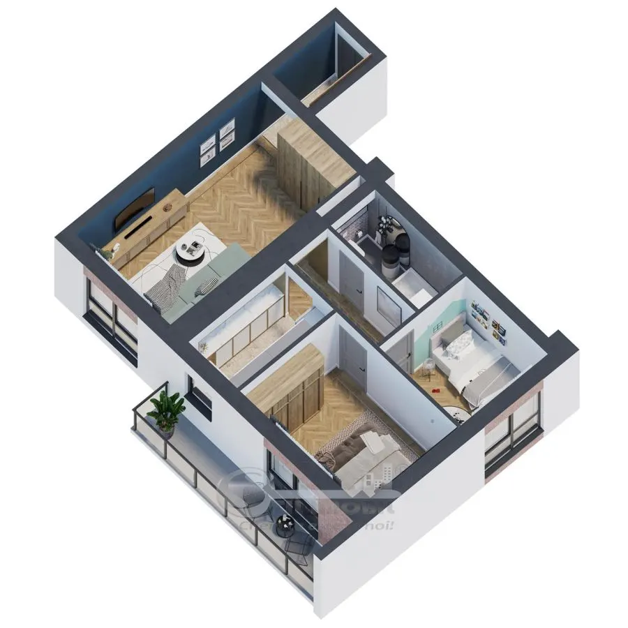 Apartament 3 camere â€“61,71 mp | COMISION 0% - foto 1