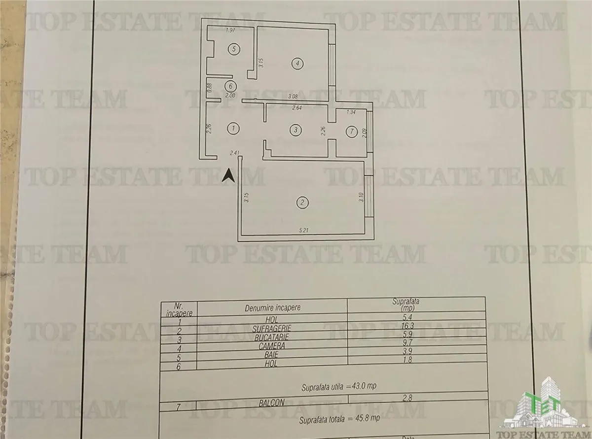 Apartament 2 camere etaj 4/4 curat si luminos - Poarta 6, Constanta - foto 20
