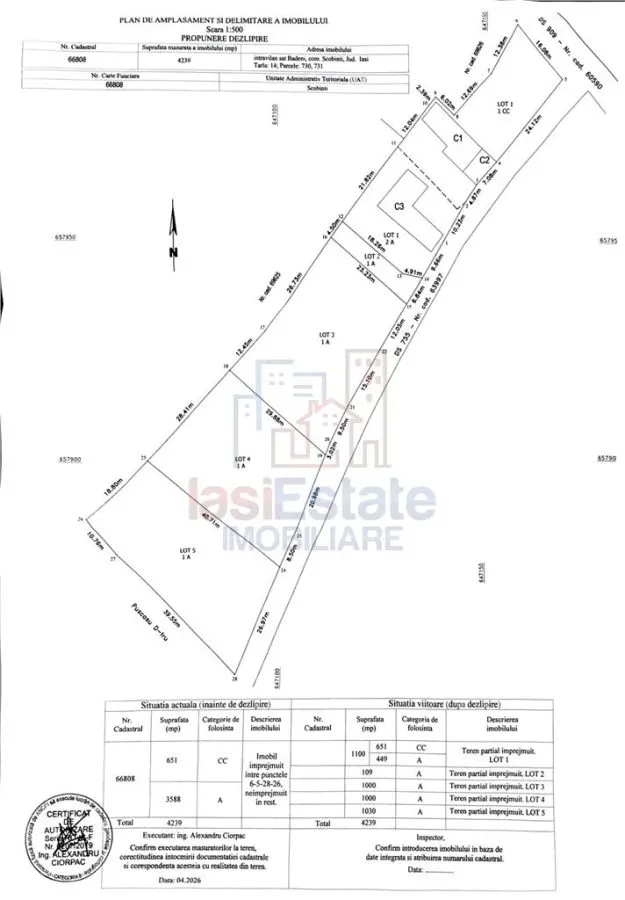 Badeni com Scobinti  Iasi Teren 3000mp  parcelabil deschidere mare toate utilitatile - foto 2