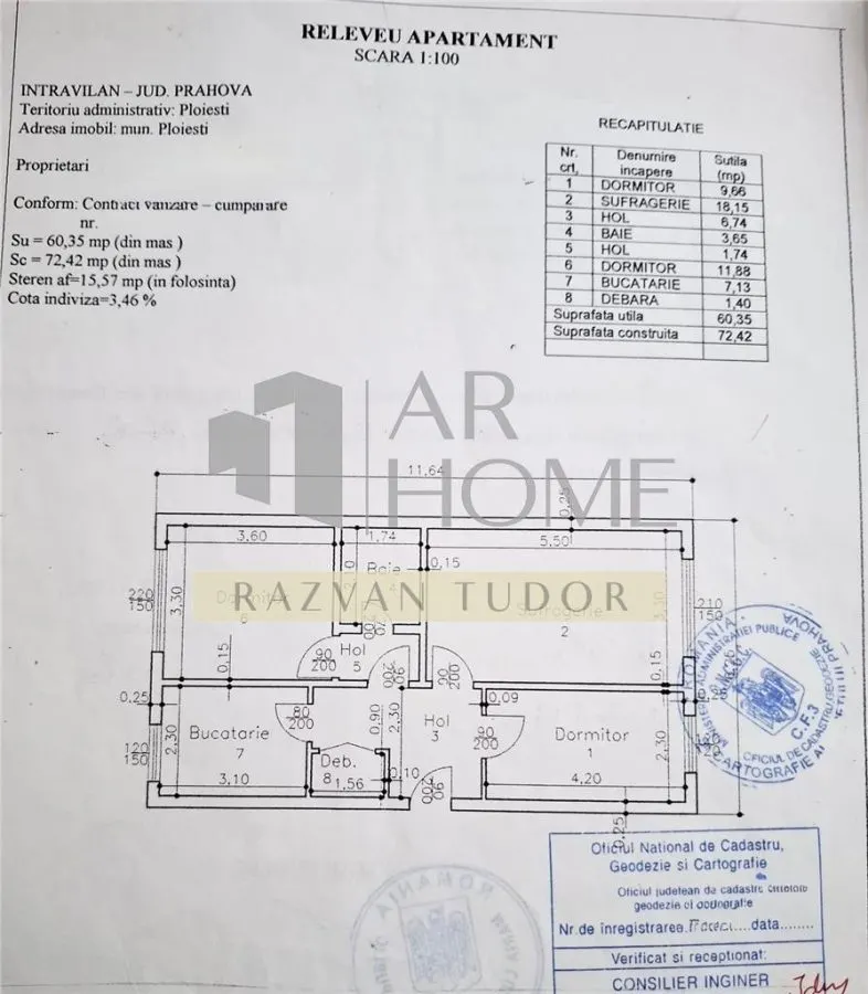 Apartament 3 camere , renovat , utilat , zona sud , Ploiesti - foto 8