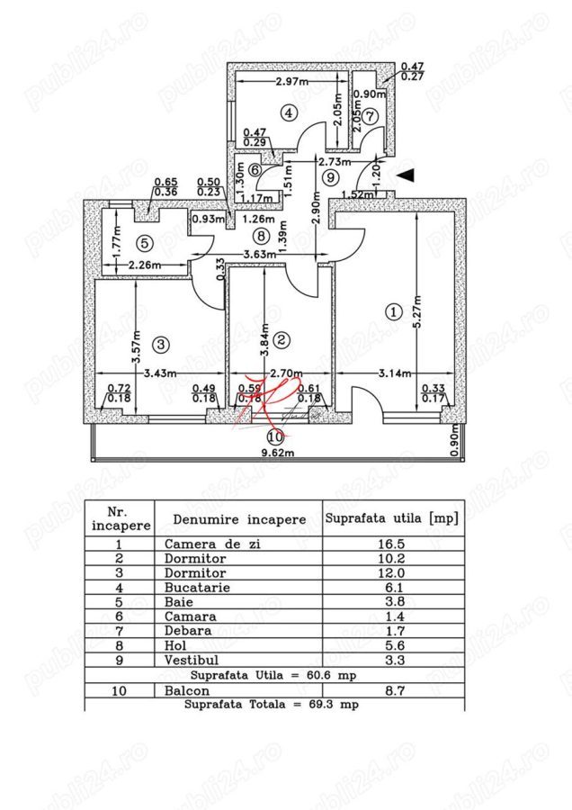 Vanzare apartament 3 camere Lacul Tei - Bucuresti